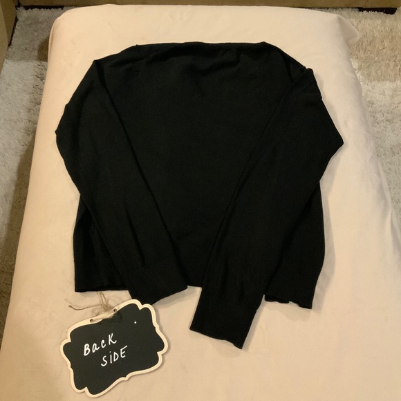 J Crew Black L Sweater Crystal Buttons Party Holiday Cocktail Date - Picture 6 of 6